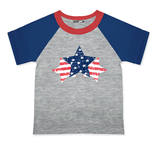 Gray Heather U.S.A Star Crewneck Tee
