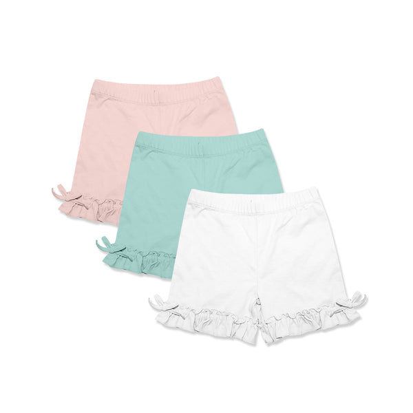 Mint & White & Pink 3-Pack Short Set
