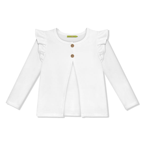 White Button-Front Cardigan