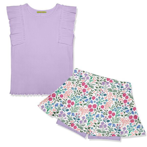 Orchid Petal Ribbed Top & Spring Things Skort