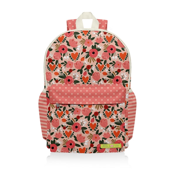 Coral & Pink Floral Backpack