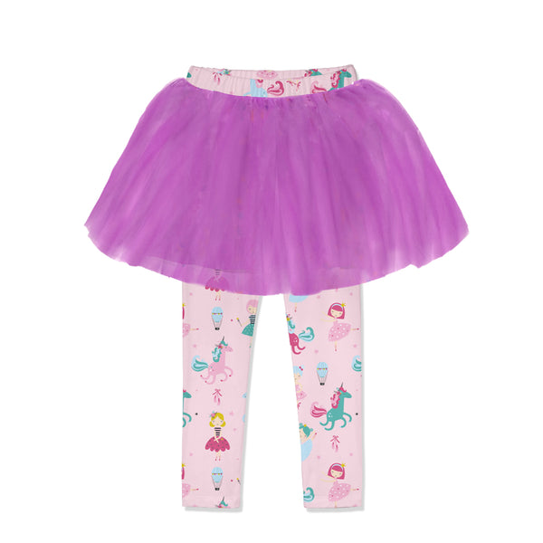 Pink Ballerinas & Unicorns Mesh Skirted Leggings