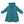Load image into Gallery viewer, Teal Rosette Ruffle-Trim Hooded Swing Coat
