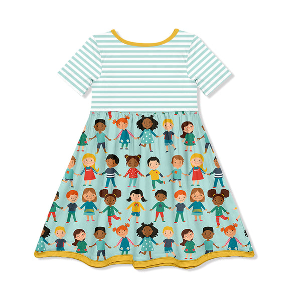 Mint Children of the World Pocket A-Line Dress