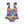 kids multicolored mermaid scale print one piece swimsuit on a white background, back