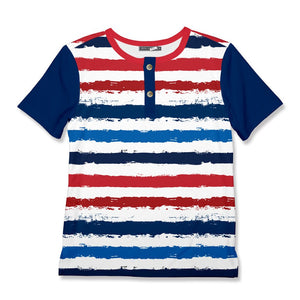 Navy U.S.A Stripe Henley - Millieloveslily.com